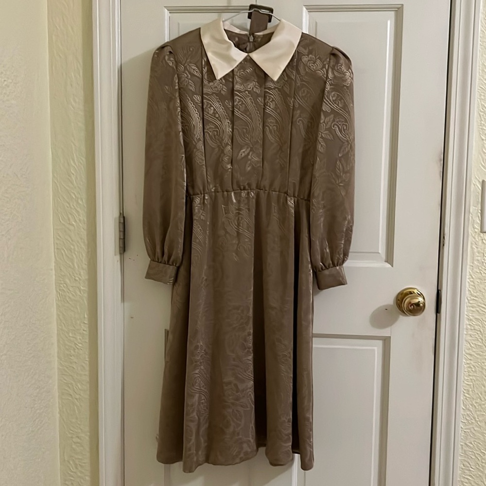Vintage Gold Dress No Band Tags, Likely Homemade